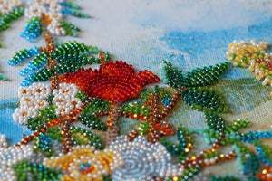 Bead Embroidery Kit Main Bead Embroidery Kit Flowers on the shore