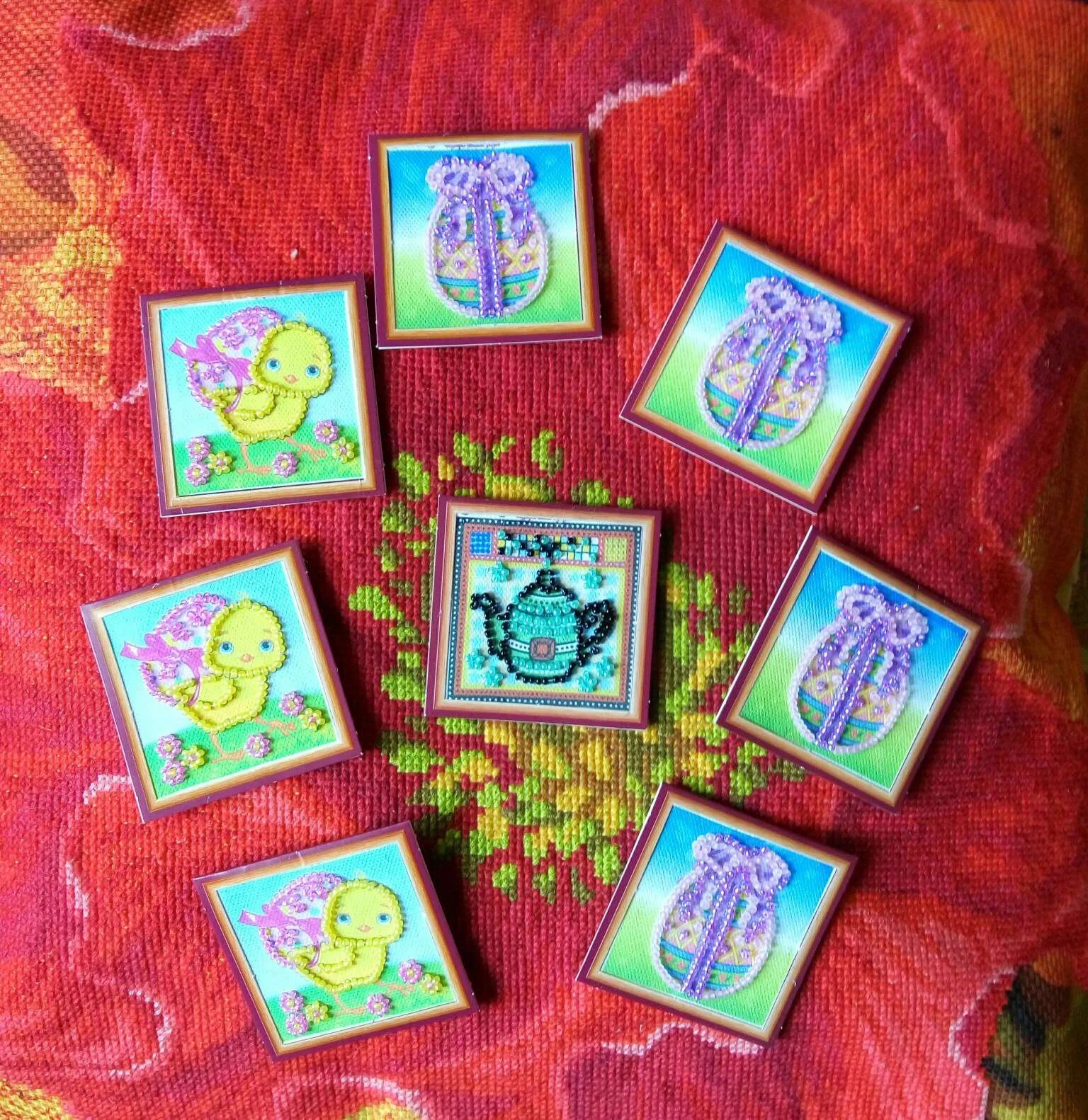 Magnets Bead Embroidery Kit Mini Magnets Bead embroidery kit Turquois kettle