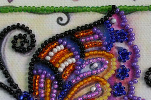 Bead Embroidery Kit Mini Bead embroidery kit Butterfly in flowers