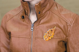 Brooch Embroidery Kit Decoration Oak leaflet