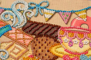 Bead Embroidery Kit Mid-sized bead embroidery kit Crazy tea party