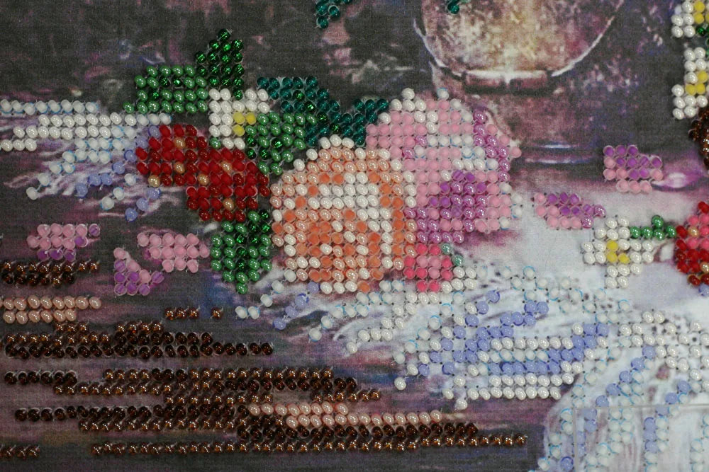Bead Embroidery Kit Main Bead Embroidery Kit Pink gauze