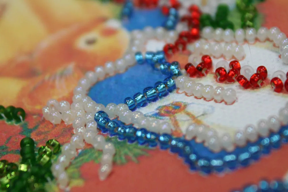 Postcards Bead Embroidery Kit Postcard Bead embroidery kit Merry Christmas – 1
