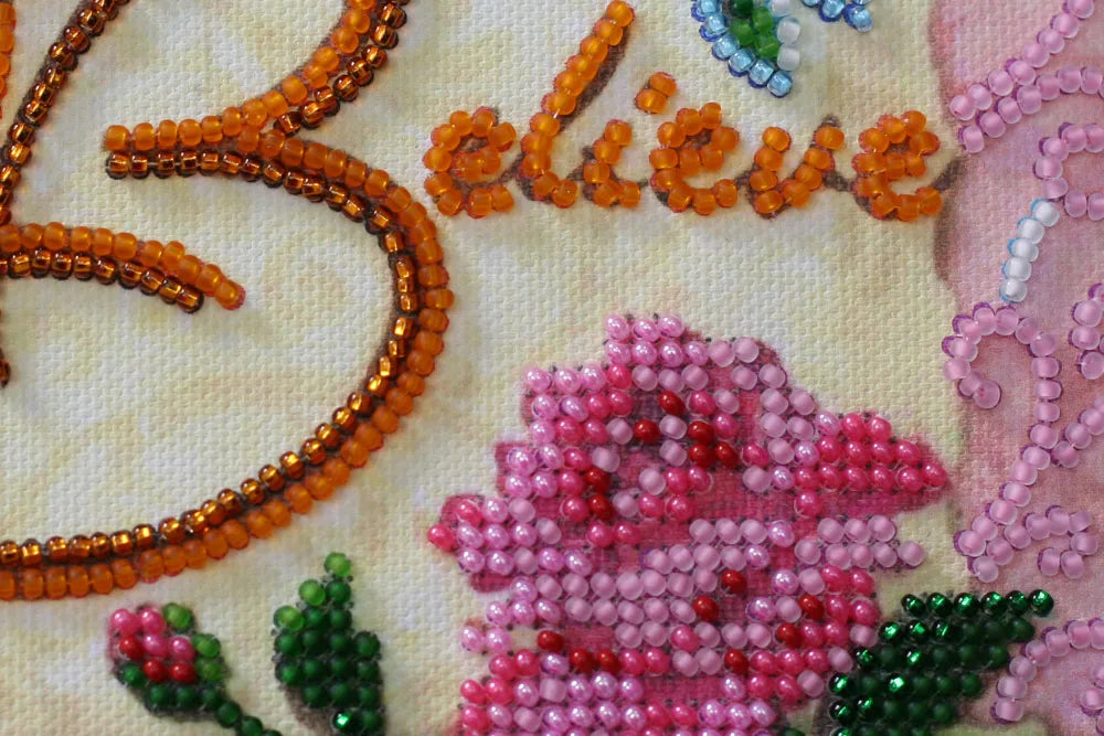 Bead Embroidery Kit Mini Bead embroidery kit Believe