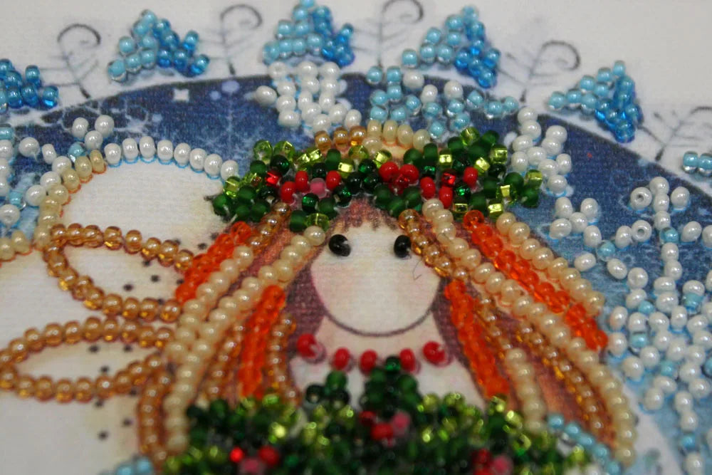 Bead Embroidery Kit Mini Bead embroidery kit Christmas angel