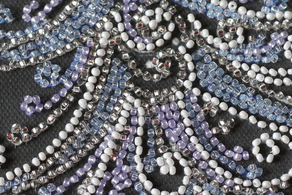 Bead Embroidery Kit Mid-sized bead embroidery kit Herringbone silver