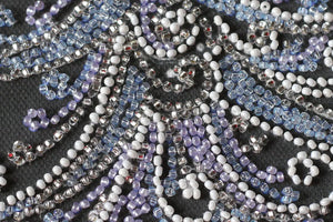 Bead Embroidery Kit Mid-sized bead embroidery kit Herringbone silver