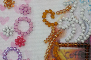 Bead Embroidery Kit Mini Bead embroidery kit Owl and coffee