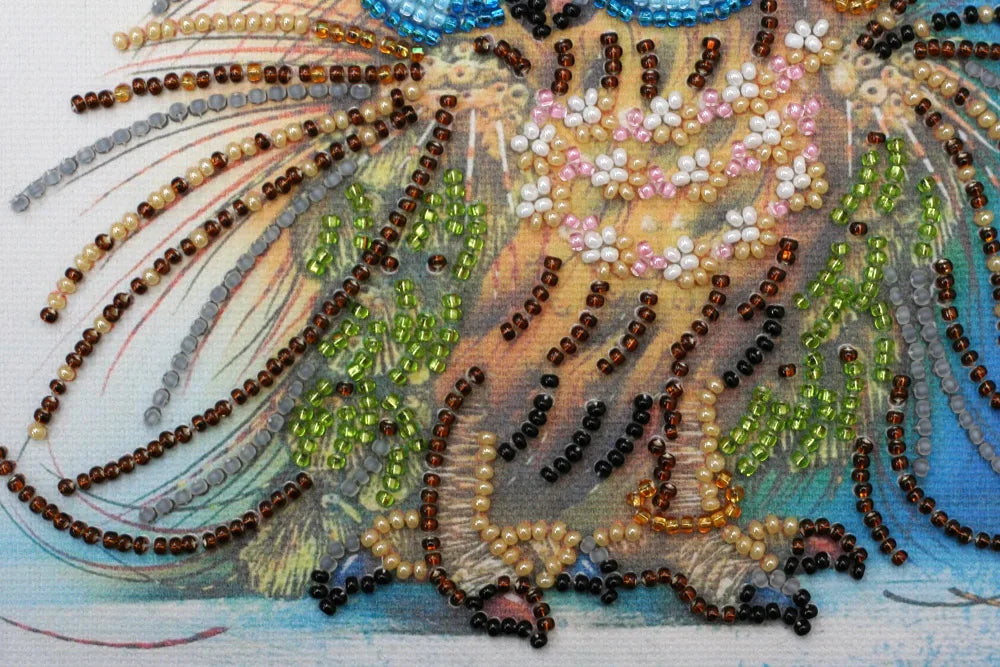 Bead Embroidery Kit Mini Bead embroidery kit Owl and bow