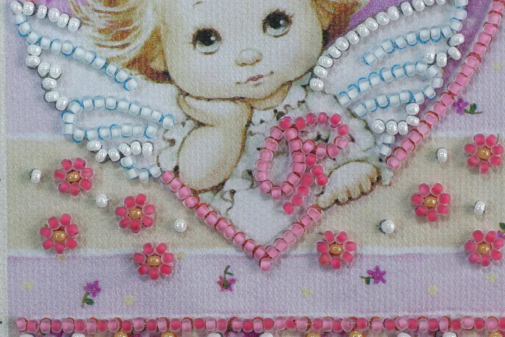 Postcards Bead Embroidery Kit Postcard Bead embroidery kit Little Cupid