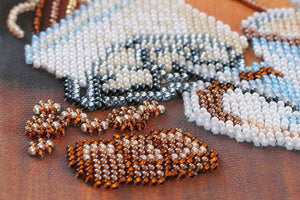 Bead Embroidery Kit Mid-sized bead embroidery kit Сoffee and chocolate