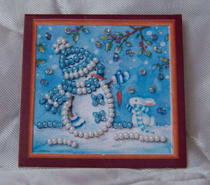 Magnets Bead Embroidery Kit Mini Magnets Bead embroidery kit Snowman and bunny