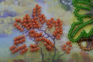 Bead Embroidery Kit On a oak