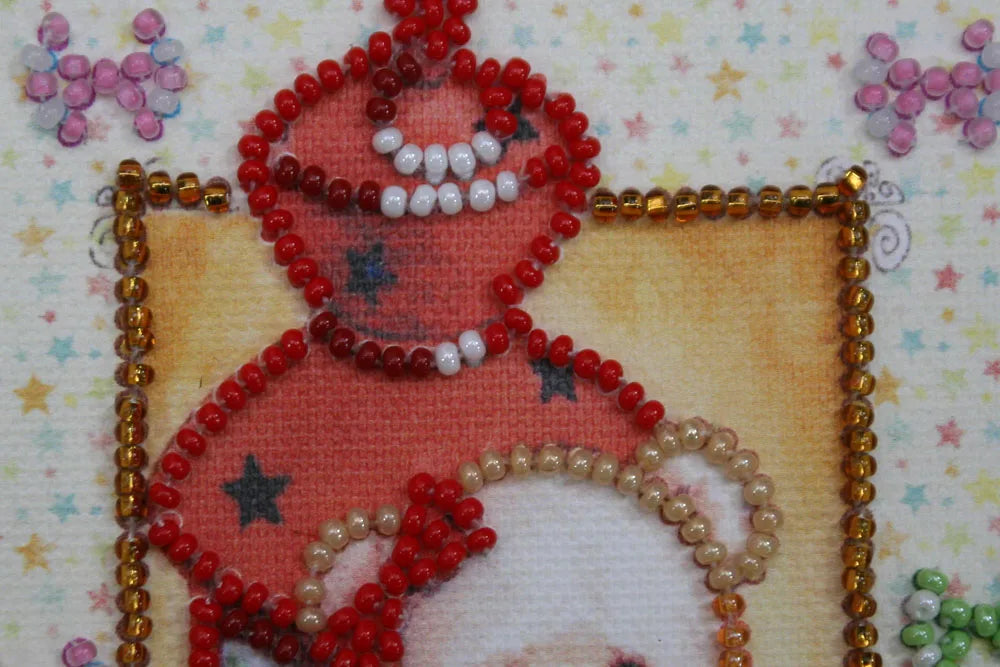 Postcards Bead Embroidery Kit Postcard bead embroidery kits Teddy bear - 1