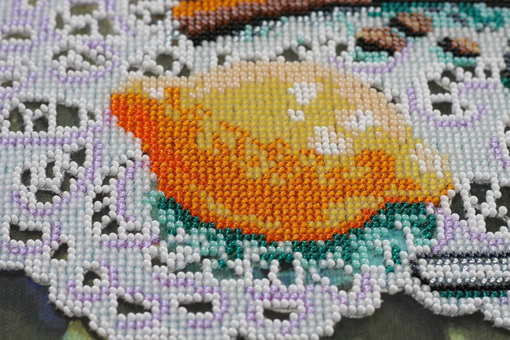 Bead Embroidery Kit Main Bead Embroidery Kit Coffee with lemon