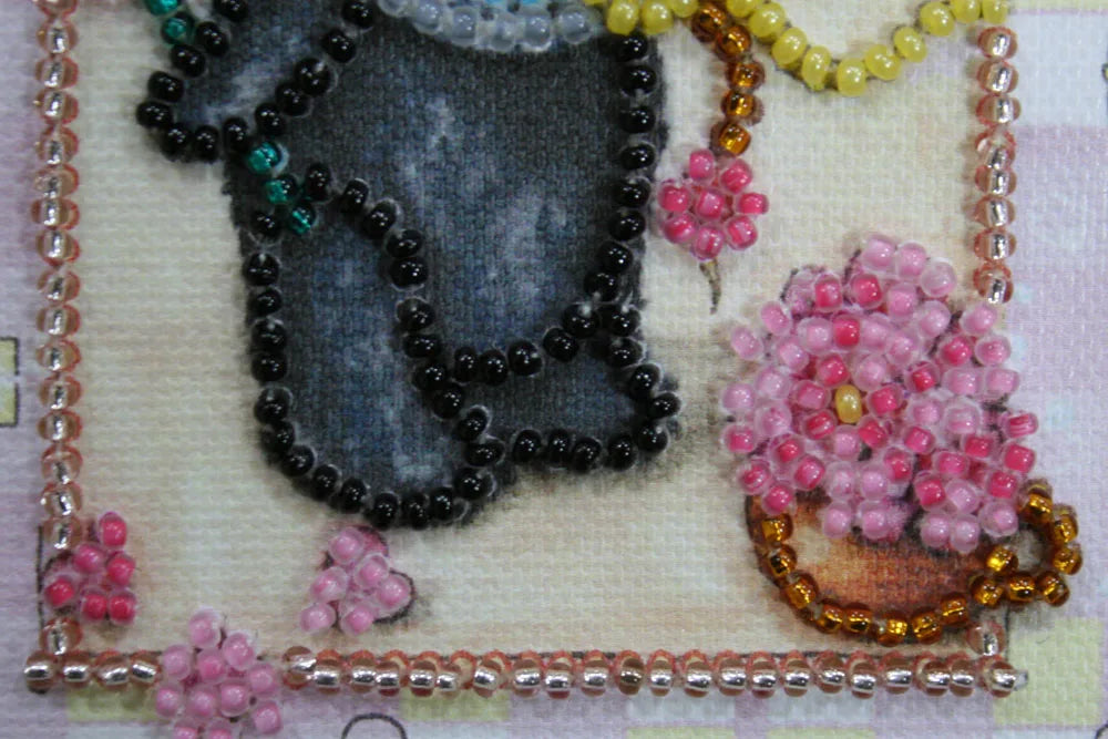 Postcards Bead Embroidery Kit Postcard bead embroidery kits Teddy bear and dragonfly