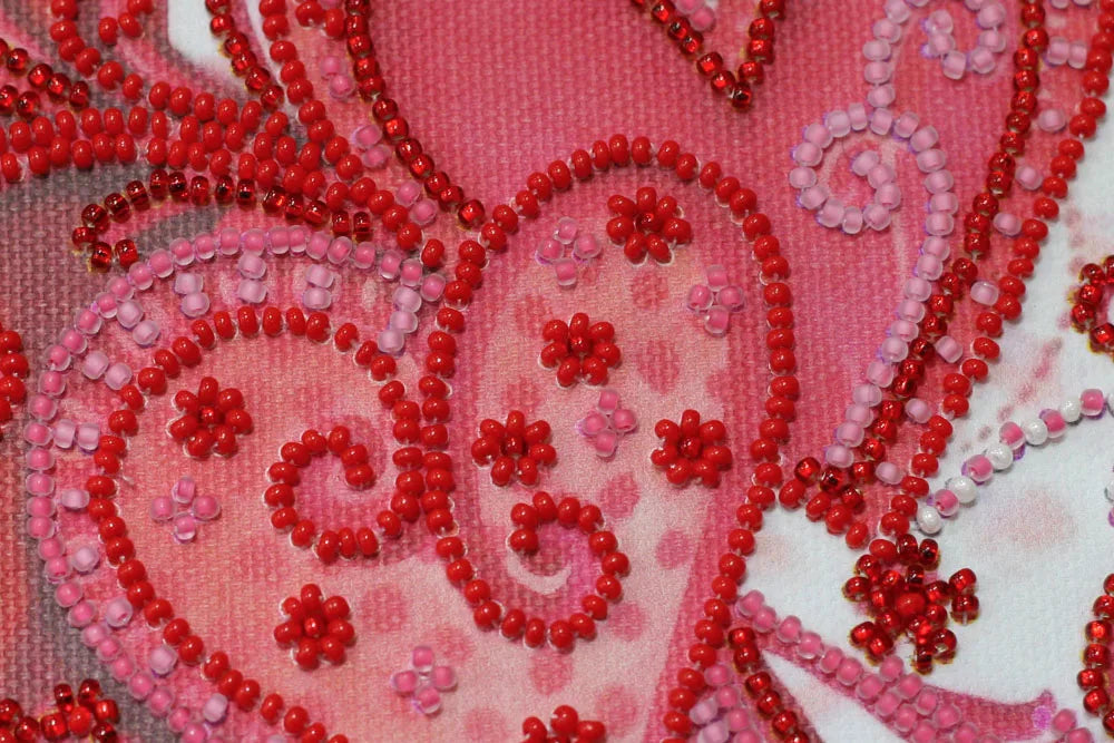 Bead Embroidery Kit Mini Bead embroidery kit Loving hearts
