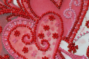 Bead Embroidery Kit Mini Bead embroidery kit Loving hearts
