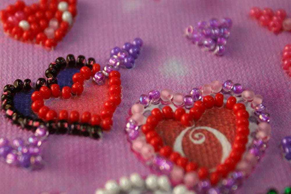 Pennant Bead Embroidery Kit Pennant-kit Bead Embroidery Flowers of love