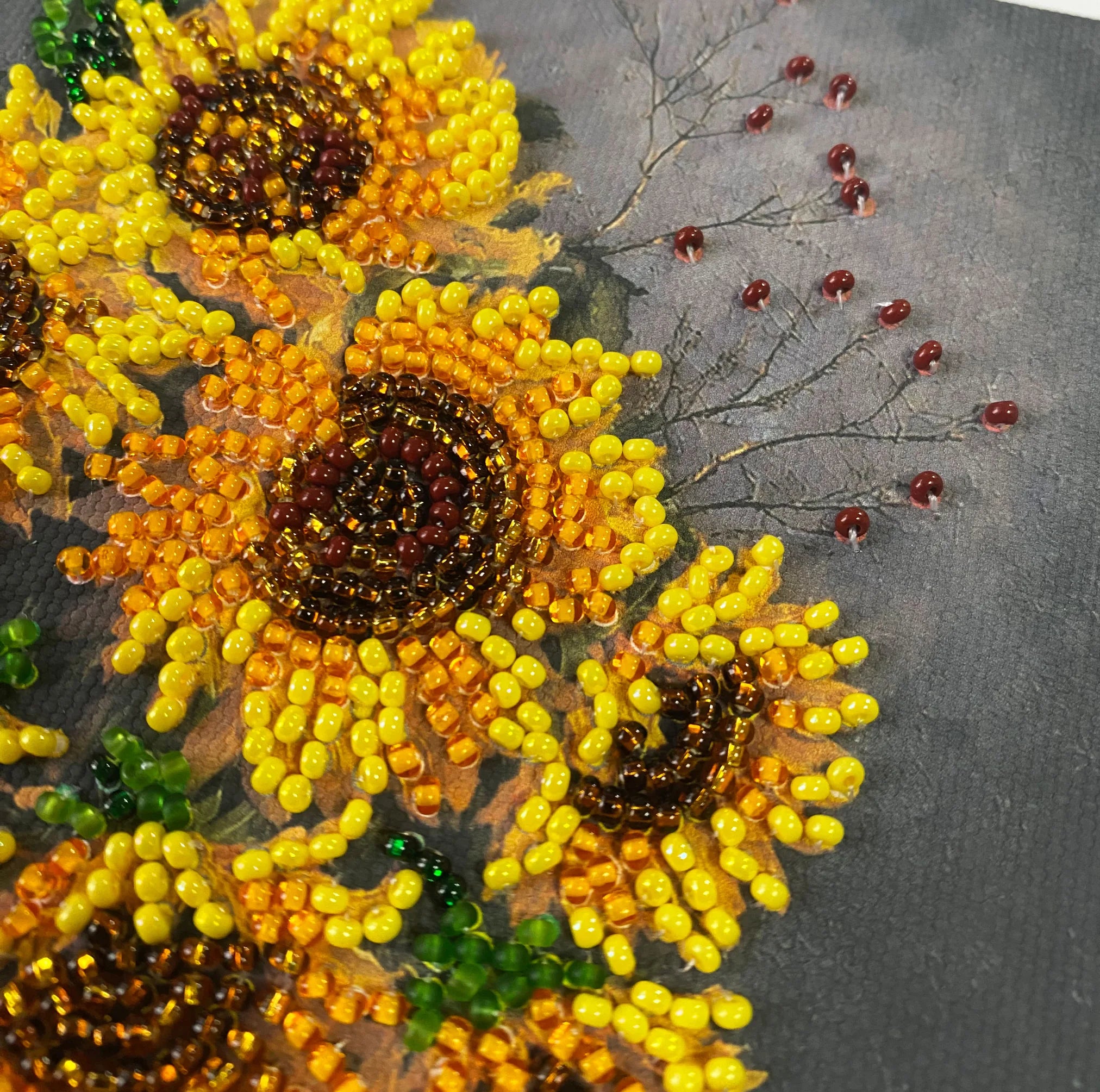Bead Embroidery Kit Mini Bead embroidery kit Homely sunflowers
