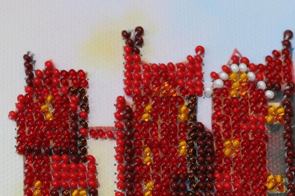 Bead Embroidery Kit Mini Bead embroidery kit Hearts connection