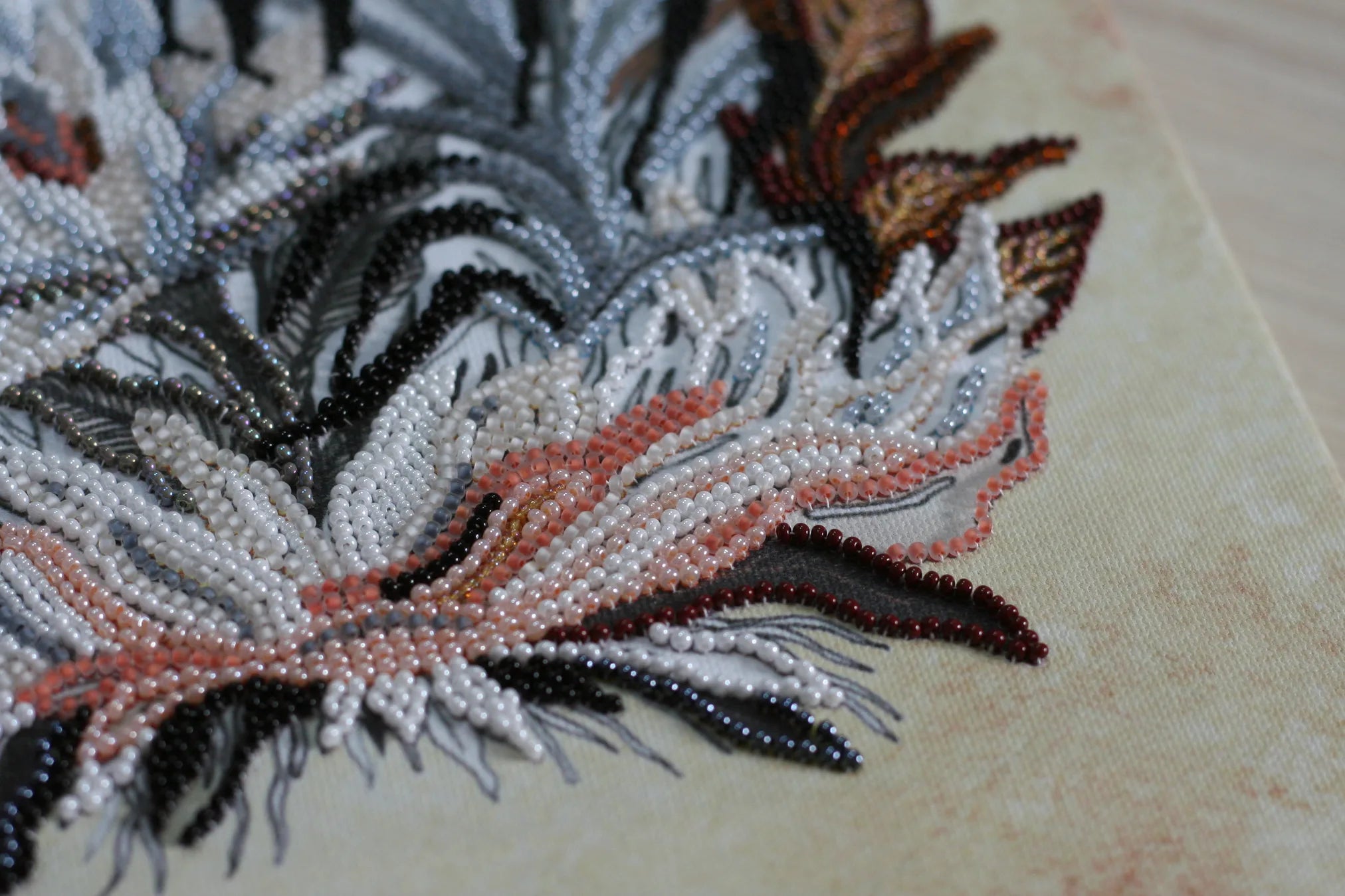 Bead Embroidery Kit Main Bead Embroidery Kit Sepia drawing