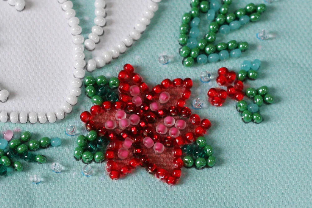 Bead Embroidery Kit Mini Bead embroidery kit Kitty in a scarf