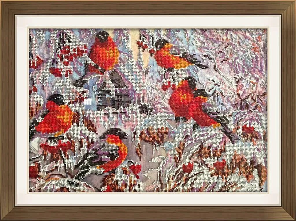 Bead Embroidery Kit Main Bead Embroidery Kit Bullfinches