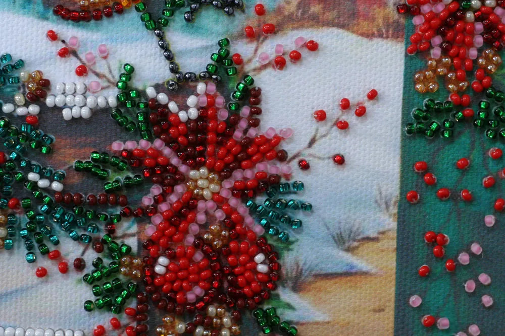 Bead Embroidery Kit Mini Bead embroidery kit Happy Christmas