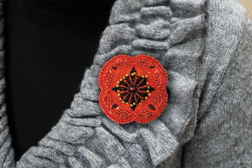 Brooch Embroidery Kit Decoration Poppy