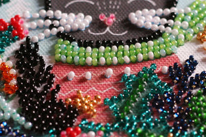 Bead Embroidery Kit Mini Bead embroidery kit Meow Christmas