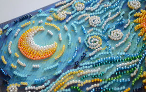 Bead Embroidery Kit Mid-sized bead embroidery kit Sunflowers in night’s embrace