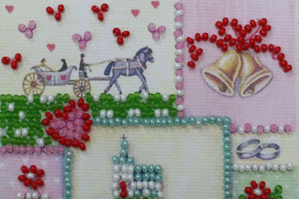Postcards Bead Embroidery Kit Happy Wedding – 6