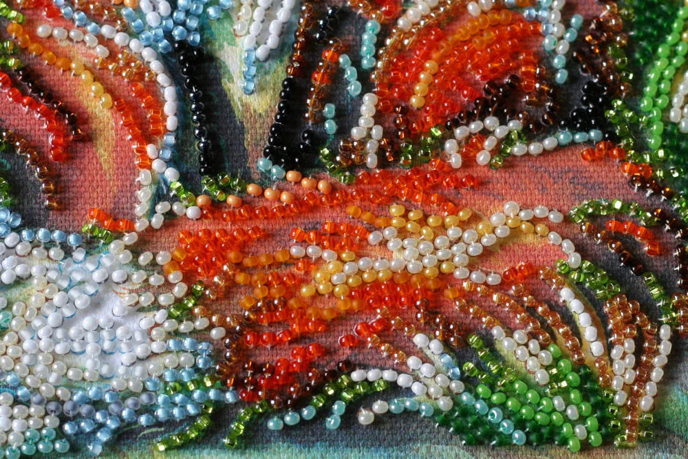 Bead Embroidery Kit Mid-sized bead embroidery kit Small foxes