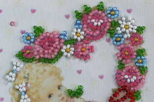 Postcards Bead Embroidery Kit Postcard Bead embroidery kit Mischievous cupid