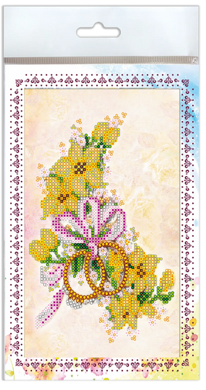 Postcards Bead Embroidery Kit Postcard-envelope for microbead embroidery Wedding flowers