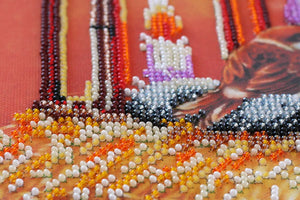 Bead Embroidery Kit Mid-sized bead embroidery kit By the fire