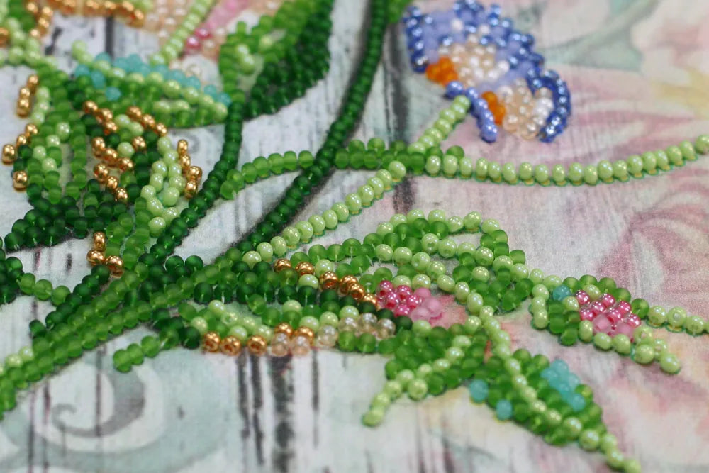 Bead Embroidery Kit Mid-sized bead embroidery kit Сhina rose