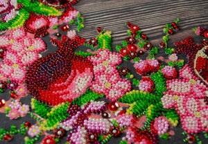 Bead Embroidery Kit Main Bead Embroidery Kit Red рomegranates