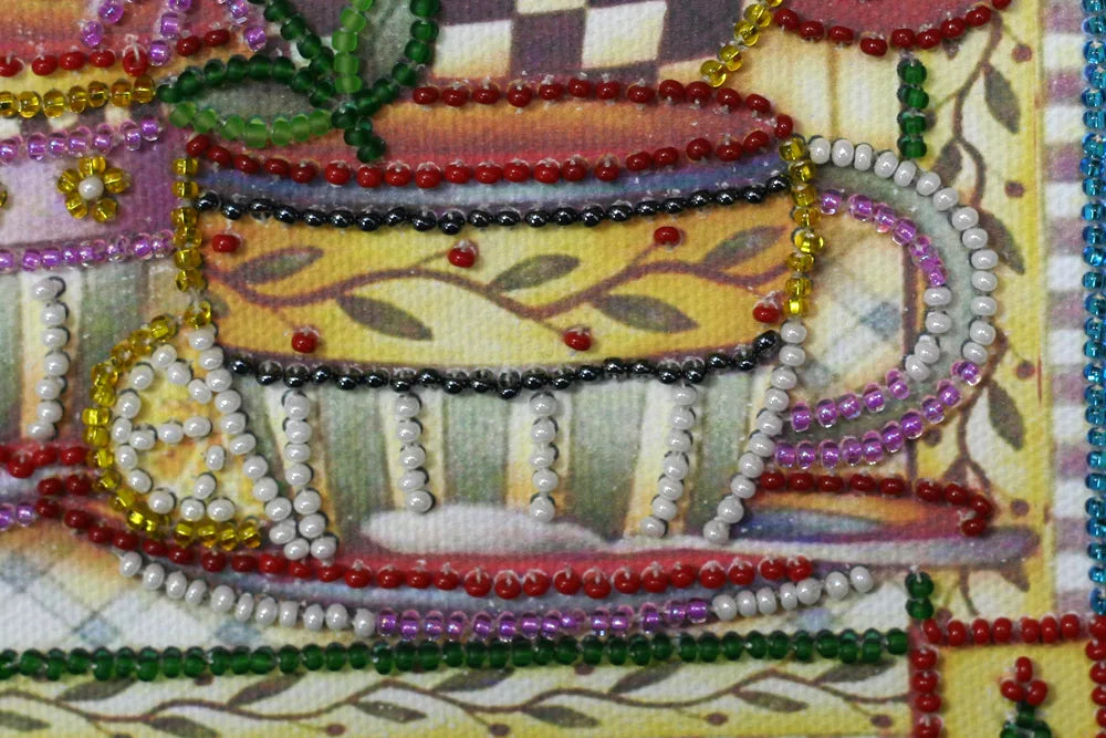 Bead Embroidery Kit Mini Bead embroidery kit Tea-party