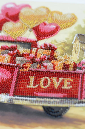 Bead Embroidery Kit Mid-sized bead embroidery kit Gift Love (Romantic Stories)