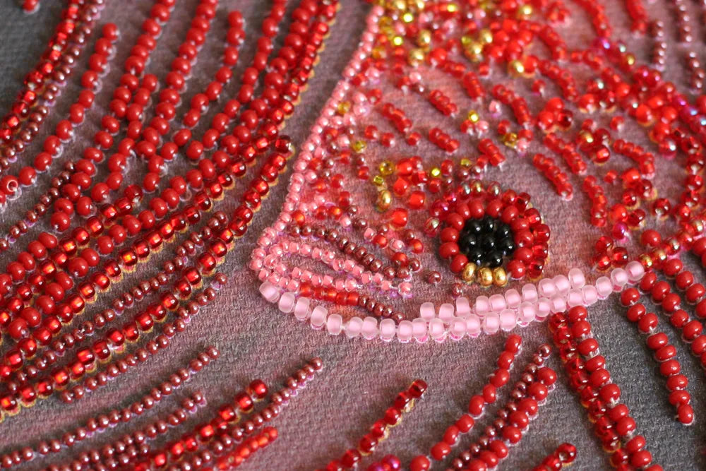 Bead Embroidery Kit Main Bead Embroidery Kit Red gold