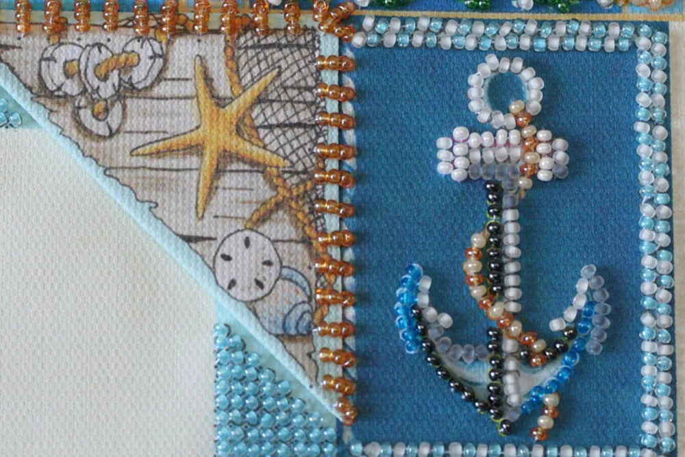 Photo Frame Bead Embroidery Kit Photo frame kit for bead embroidery Photo frame kit for bead embroidery "A song about the sea"