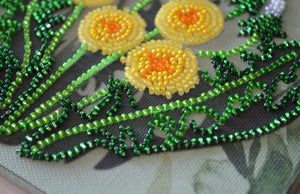 Bead Embroidery Kit Mini Bead embroidery kit Favorite dandelion