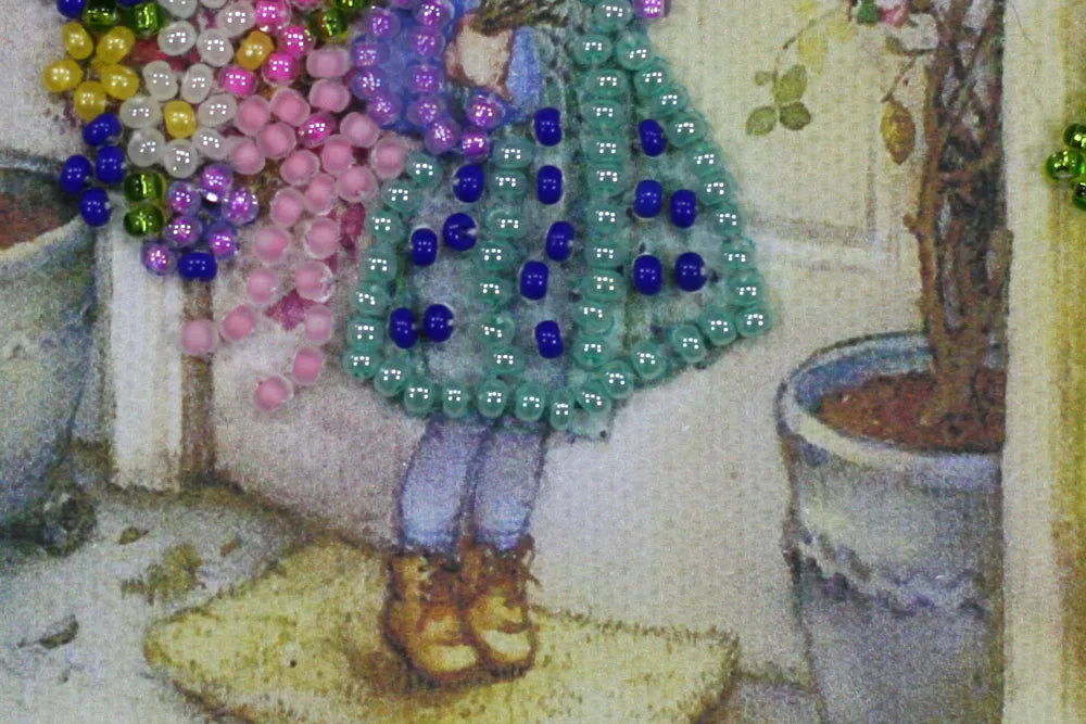 Postcards Bead Embroidery Kit Postcard Bead embroidery kit Best wishes