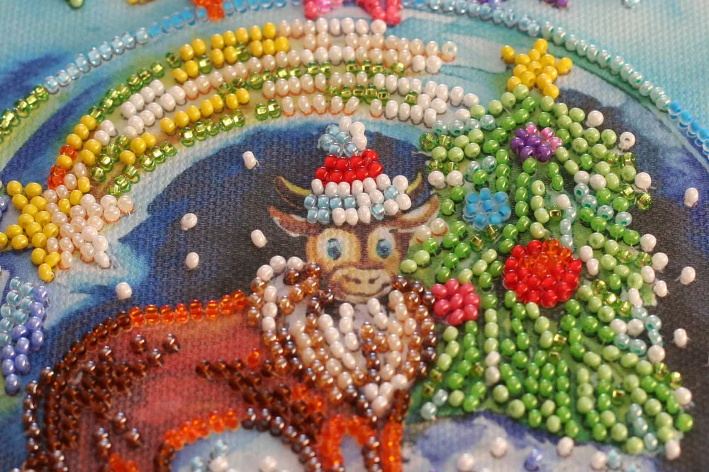 Bead Embroidery Kit Mid-sized bead embroidery kit Happy winter