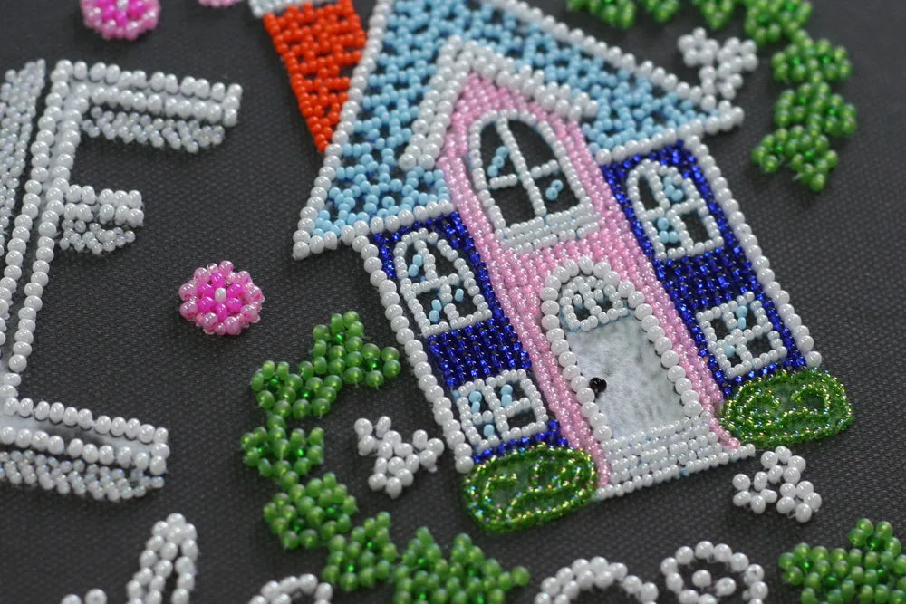 Bead Embroidery Kit Main Bead Embroidery Kit Love in the house