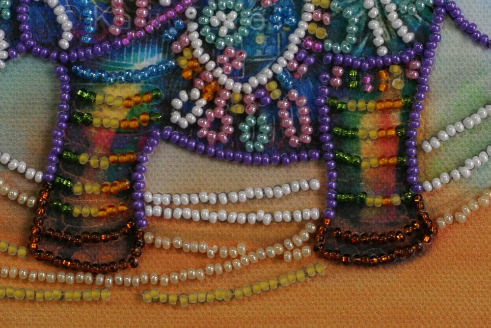 Bead Embroidery Kit Mini Bead embroidery kit Neon elephant