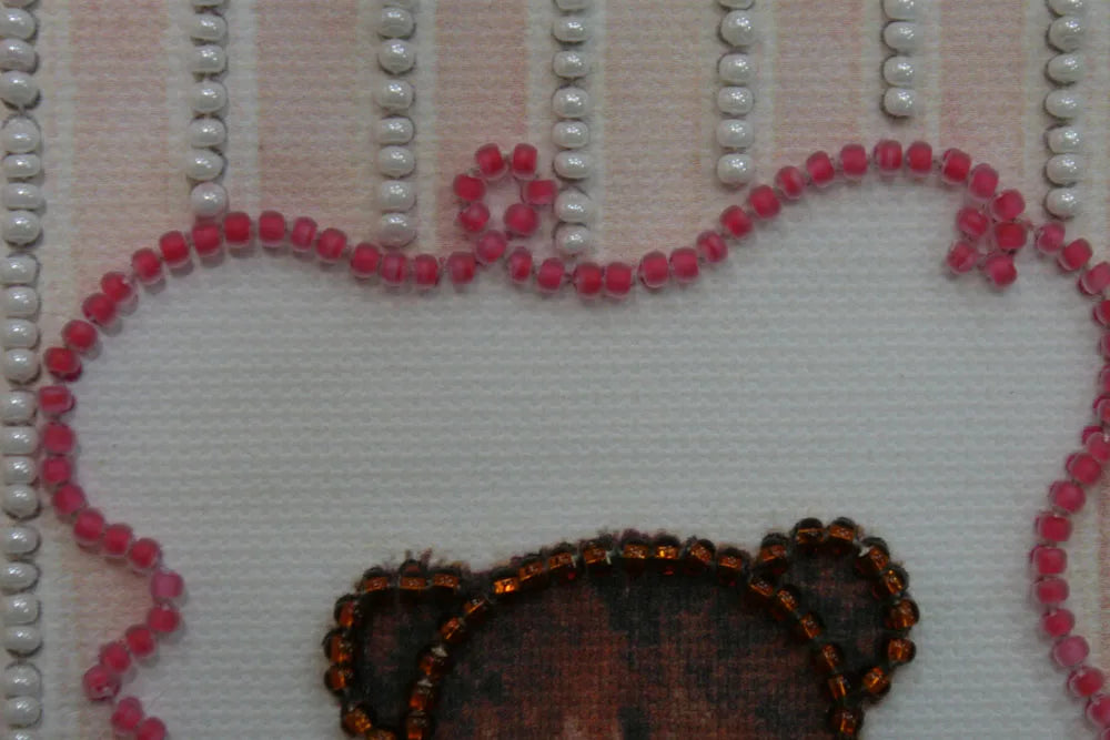 Postcards Bead Embroidery Kit Postcard bead embroidery kits Teddy bear - 6