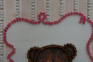 Postcards Bead Embroidery Kit Postcard bead embroidery kits Teddy bear - 6